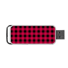 Dark Pink Black Buffalo Plaid Portable Usb Flash (two Sides) by SpinnyChairDesigns
