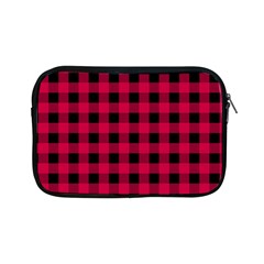 Dark Pink Black Buffalo Plaid Apple Ipad Mini Zipper Cases by SpinnyChairDesigns