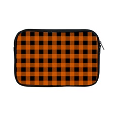 Orange Black Buffalo Plaid Apple Ipad Mini Zipper Cases by SpinnyChairDesigns