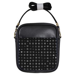 Abstract Black Checkered Pattern Girls Sling Bag by SpinnyChairDesigns