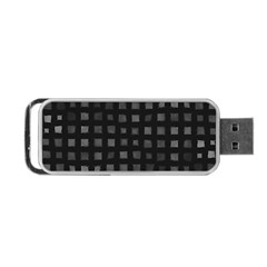 Abstract Black Checkered Pattern Portable Usb Flash (one Side) by SpinnyChairDesigns