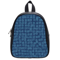 Blue Abstract Checks Pattern School Bag (small) by SpinnyChairDesigns