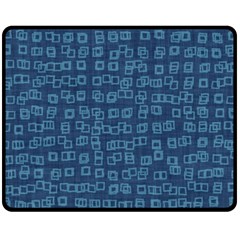 Blue Abstract Checks Pattern Fleece Blanket (medium)  by SpinnyChairDesigns