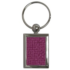 Plum Abstract Checks Pattern Key Chain (rectangle) by SpinnyChairDesigns