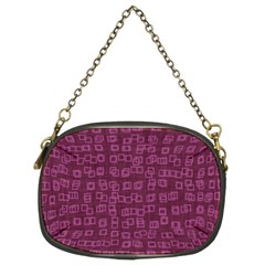 Plum Abstract Checks Pattern Chain Purse (two Sides) by SpinnyChairDesigns