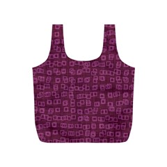 Plum Abstract Checks Pattern Full Print Recycle Bag (s) by SpinnyChairDesigns