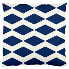 Diamonds Blue Large Flano Cushion Case (one Side) by MooMoosMumma