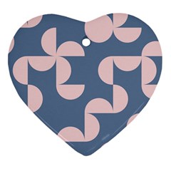 Pink And Blue Shapes Ornament (heart) by MooMoosMumma