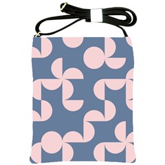 Pink And Blue Shapes Shoulder Sling Bag by MooMoosMumma