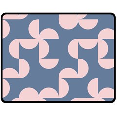 Pink And Blue Shapes Fleece Blanket (medium)  by MooMoosMumma
