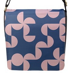 Pink And Blue Shapes Flap Closure Messenger Bag (s)