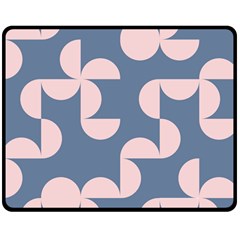 Pink And Blue Shapes Double Sided Fleece Blanket (medium) 