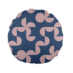 Pink And Blue Shapes Standard 15  Premium Flano Round Cushions by MooMoosMumma