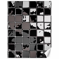 Black And White Checkered Grunge Pattern Canvas 12  X 16  by SpinnyChairDesigns