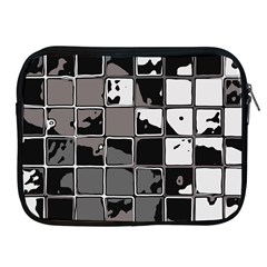 Black And White Checkered Grunge Pattern Apple Ipad 2/3/4 Zipper Cases by SpinnyChairDesigns