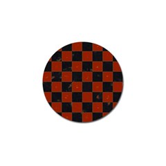 Red And Black Checkered Grunge  Golf Ball Marker (10 Pack) by SpinnyChairDesigns