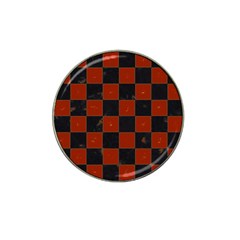 Red And Black Checkered Grunge  Hat Clip Ball Marker (10 Pack) by SpinnyChairDesigns