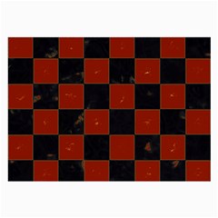 Red And Black Checkered Grunge  Large Glasses Cloth by SpinnyChairDesigns