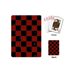 Red And Black Checkered Grunge  Playing Cards Single Design (mini) by SpinnyChairDesigns