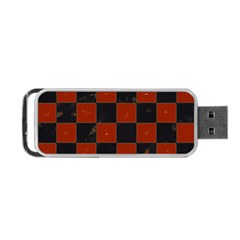 Red And Black Checkered Grunge  Portable Usb Flash (one Side) by SpinnyChairDesigns