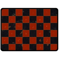 Red And Black Checkered Grunge  Double Sided Fleece Blanket (large)  by SpinnyChairDesigns