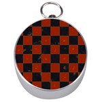 Red and Black Checkered Grunge  Silver Compasses Front