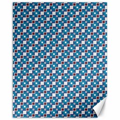 Country Blue Checks Pattern Canvas 16  X 20  by SpinnyChairDesigns