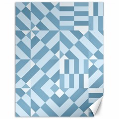 Truchet Tiles Blue White Canvas 12  X 16  by SpinnyChairDesigns