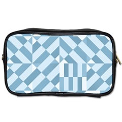 Truchet Tiles Blue White Toiletries Bag (two Sides) by SpinnyChairDesigns