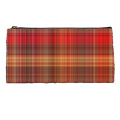 Madras Plaid Fall Colors Pencil Case by SpinnyChairDesigns