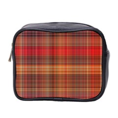 Madras Plaid Fall Colors Mini Toiletries Bag (two Sides) by SpinnyChairDesigns