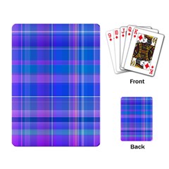 Madras Plaid Blue Purple Playing Cards Single Design (rectangle) by SpinnyChairDesigns