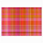 Pink Orange Madras Plaid Large Glasses Cloth (2 Sides) Back