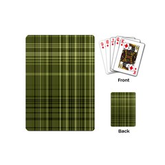 Green Madras Plaid Playing Cards Single Design (mini) by SpinnyChairDesigns
