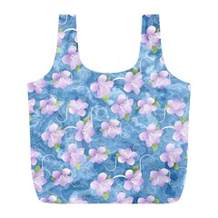 Watercolor Violets Full Print Recycle Bag (l) by SpinnyChairDesigns