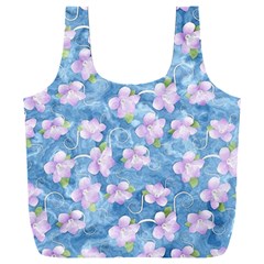 Watercolor Violets Full Print Recycle Bag (xxl) by SpinnyChairDesigns