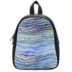 Blue Abstract Stripes School Bag (small) by SpinnyChairDesigns