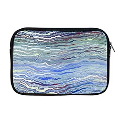 Blue Abstract Stripes Apple Macbook Pro 17  Zipper Case by SpinnyChairDesigns