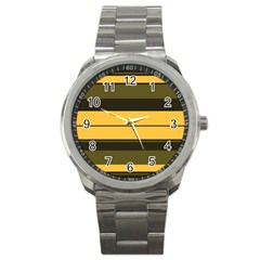 Vintage Yellow Sport Metal Watch by tmsartbazaar