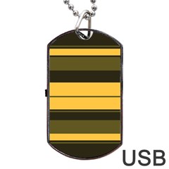 Vintage Yellow Dog Tag Usb Flash (two Sides) by tmsartbazaar