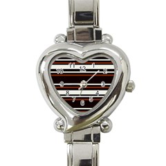 Classic Coffee Brown Heart Italian Charm Watch by tmsartbazaar