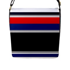 Casual Uniform Stripes Flap Closure Messenger Bag (l) by tmsartbazaar