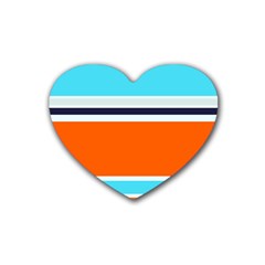Tri Color Stripes Heart Coaster (4 Pack)  by tmsartbazaar