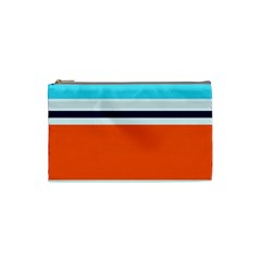 Tri Color Stripes Cosmetic Bag (small) by tmsartbazaar