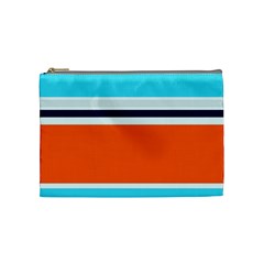 Tri Color Stripes Cosmetic Bag (medium) by tmsartbazaar