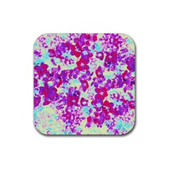 Spring Flowers Garden Rubber Coaster (square) 