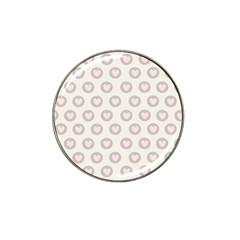 Pink And Brown Hearts Hat Clip Ball Marker (10 Pack)