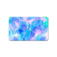 Ciclamen Flowers Blue Magnet (name Card) by DinkovaArt