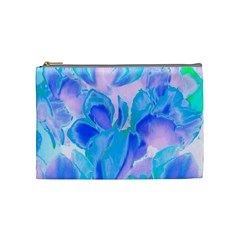 Ciclamen Flowers Blue Cosmetic Bag (medium)