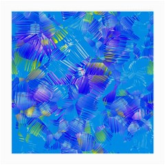 Blue Abstract Floral Paint Brush Strokes Medium Glasses Cloth (2 Sides) by SpinnyChairDesigns